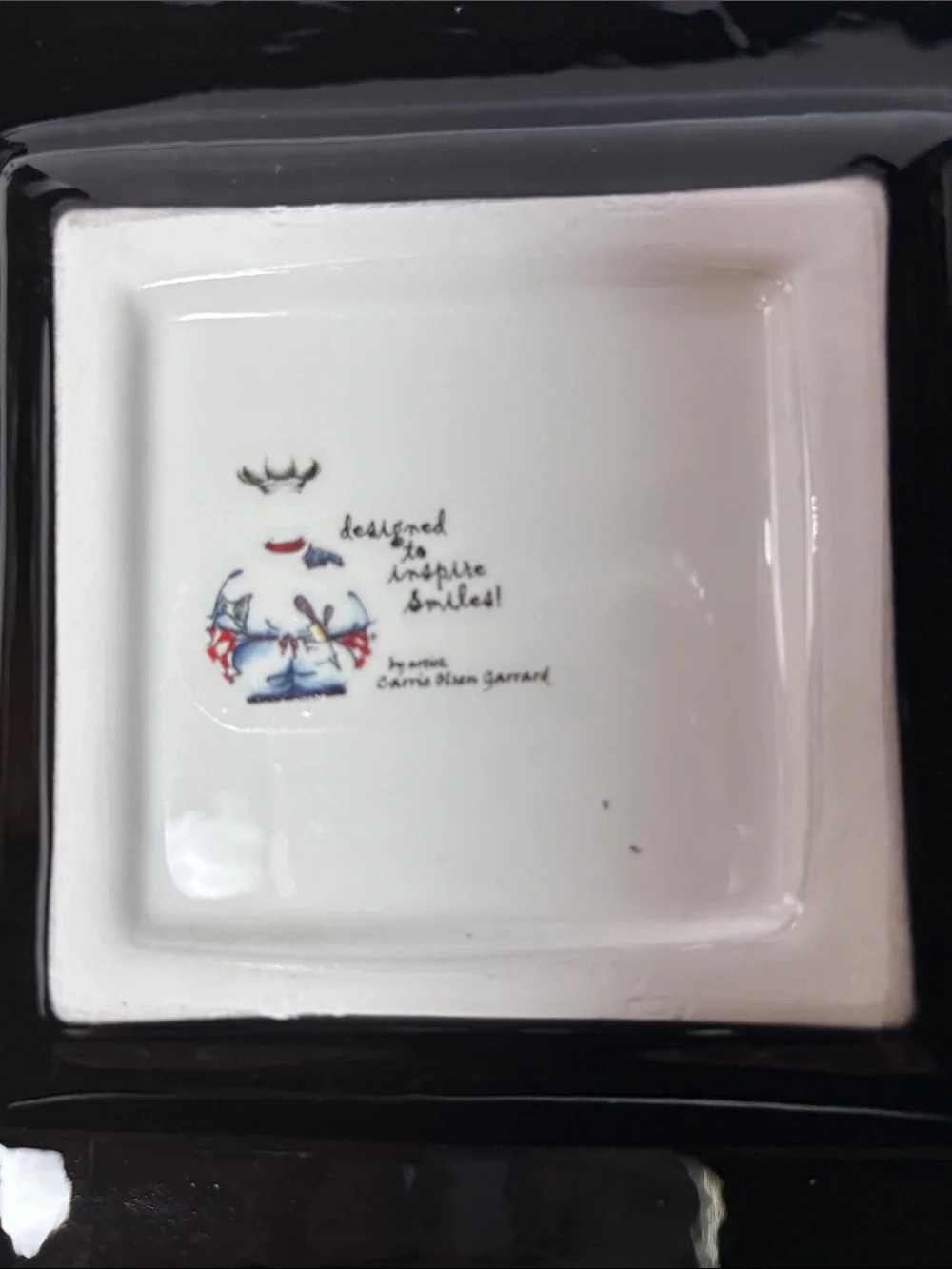 Chef Hat Ceramic Appetizer Plates in White with Black Trim